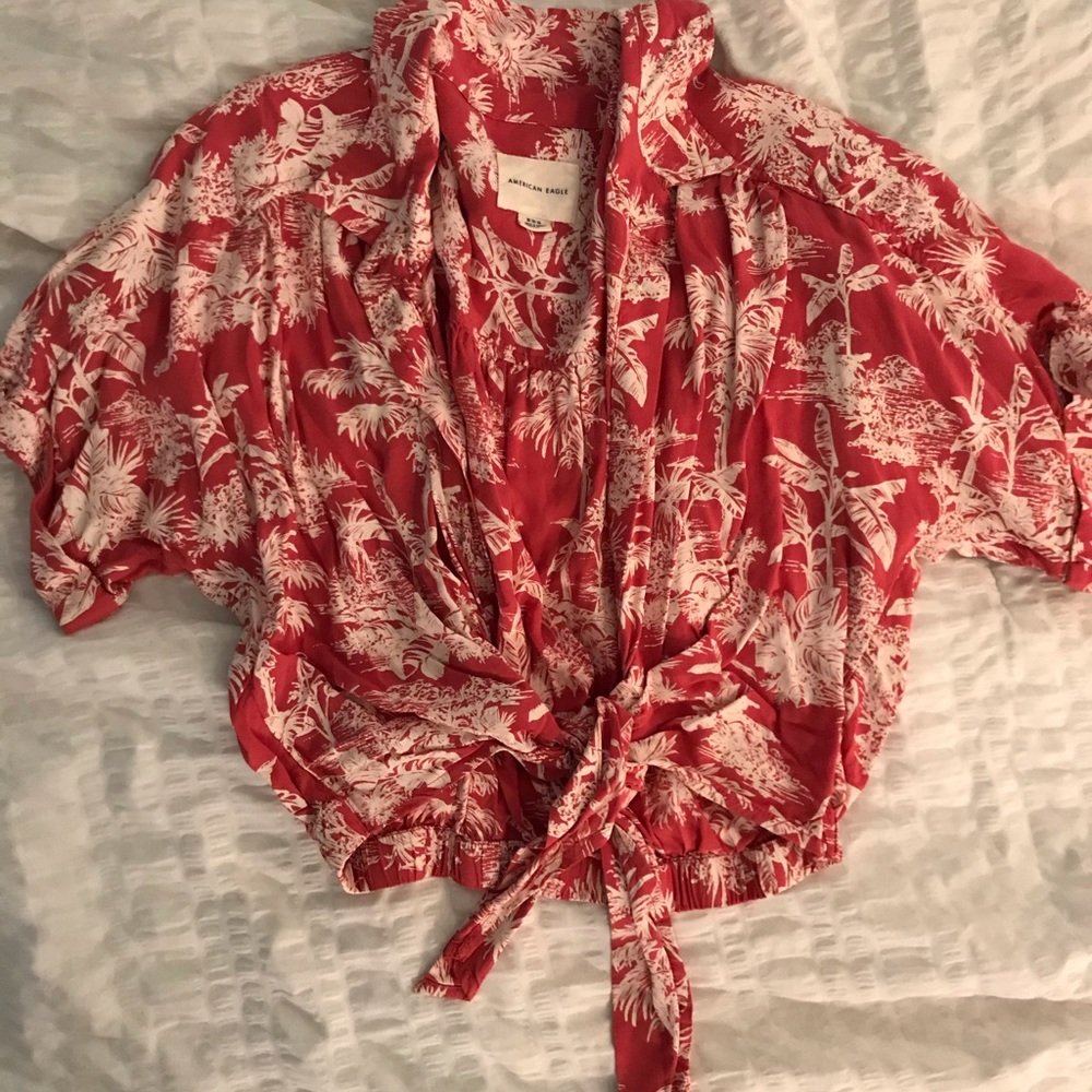 Red Hawaiian Crop Top